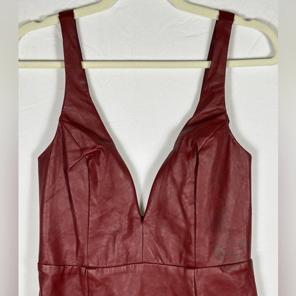 Lulus Perfect Pick Brick Red Vegan Leather Bodycon Mini Dress- M - Picture 6 of 12